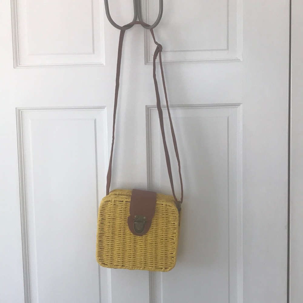 Yellow Square Straw Bag